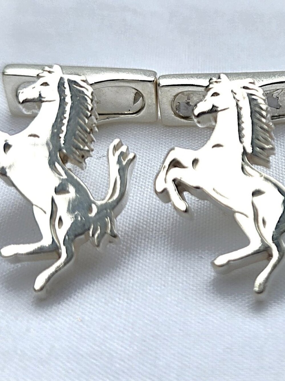 Ferrari Sterling Silver Cuff Links – Prancing Horse Design – Mint Condition